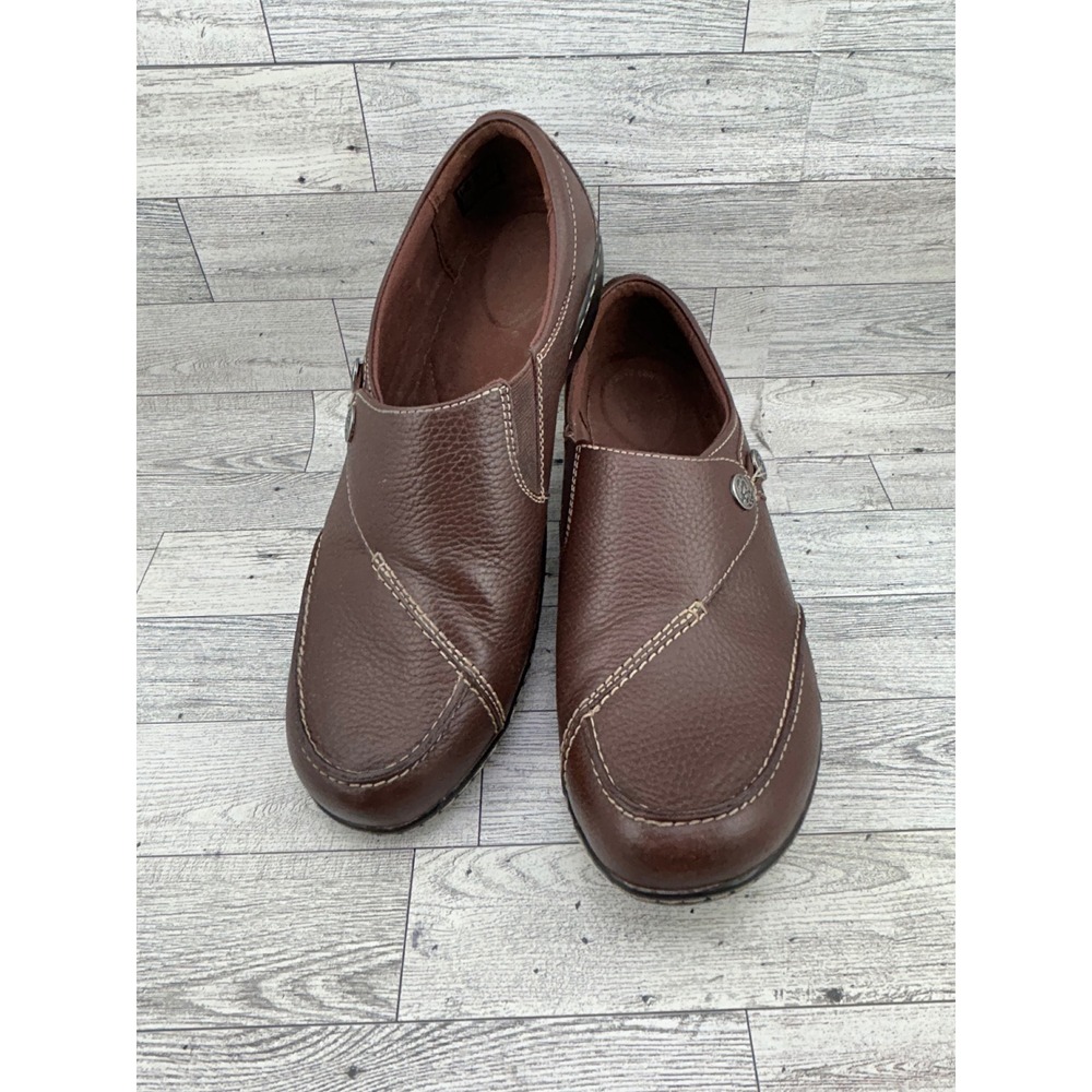 Clarks Collection Women Brown Leather Loafers Slip On Shoes Size 12 M 260630673